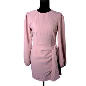 Lulus Womens Believe It or Knot Rose Pink Dress XXS Coquette Puff Sleeve Pastel